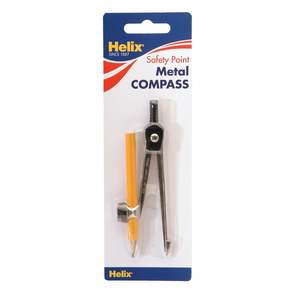 Geometry Compasses: Helix Compass with Safety Point with Pencil Metal