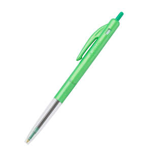 Ballpoint Pens: Bic Clic Ballpoint Pen Retractable Medium Tip Green Box of 10