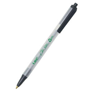 Ballpoint Pens: Bic Ecolution Clic Stic Ballpoint Pen Retractable Medium Tip 1.0mm Black