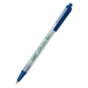 Bic Eco Clic Stic Ballpoint Pen Retractable Medium Tip 1.0mm Blue