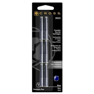 Cross Fountain Pen Ink Cartridge Refill 8920 Pack of 6 Blue