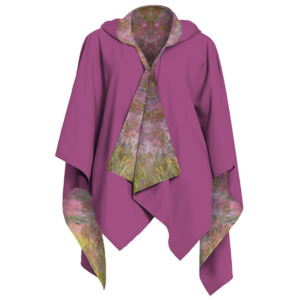 Galleria Reversible RainCape Magnetic Closure Waterlilies at Sunset Free Size