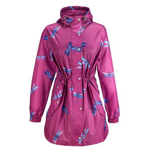 Galleria Designer 100% Waterproof Raincoat Compact Pack-a-Way Dragonfly Size S to XL