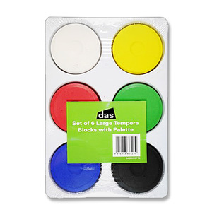 Watercolours: DAS Tempera Watercolour Blocks Extra Large Set of 6 in Tray