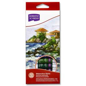 Derwent Academy Premium Watercolour Paint 12ml Pack of 12