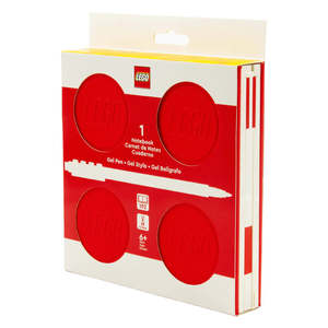 LEGO® Locking Notebook with Gel Pen – Red | 192 Pages & Gift Box