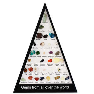 Natural Crystal Agate Gemstone Triangle Set of 36 Specimen Crystals