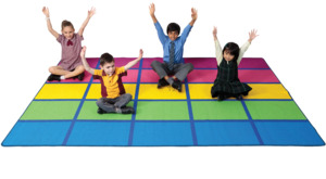 Elizabeth Richards Rug Non-Slip Rainbow Blocks 3x2m