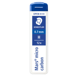 Lead For Mechanical Clutch Pencils: Staedtler Mechanical Pencil Leads Refill 250 07-H Mars Micro Tube of 12 0.7mm H