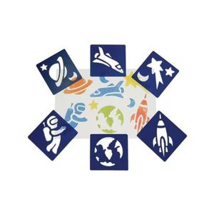 Craft Accessories: Anthony Peters Washable Space Stencils Set of 6 – Durable & Reusable Kids Art Templates