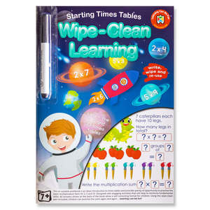 LCBF Wipe-Clean Reusable Learning Book Starting Times Tables with Marker Ages 7+