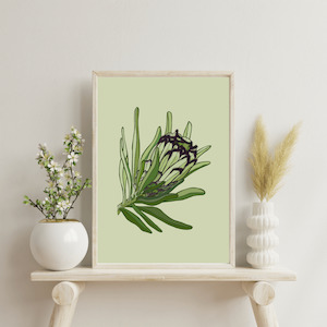 Green and Black Mink Print