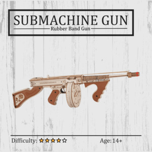 Submachine Gun 3D Wooden Puzzle