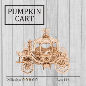 Transportation 3d Wooden Puzzles: Pumpkin Cart 3D Wooden Puzzle