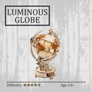 More Than Decoration 3d Wooden Puzzles: Luminous Globe 3D Wooden Puzzle