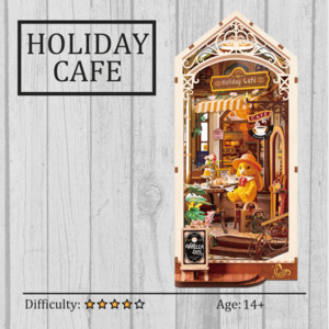 Holiday Cafe DIY Book Nook 3D Wooden Puzzle