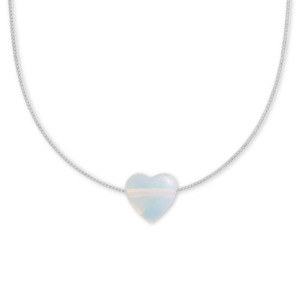 Palas Emporio Opal Glass ‘Clarity’ Heartstone Necklace
