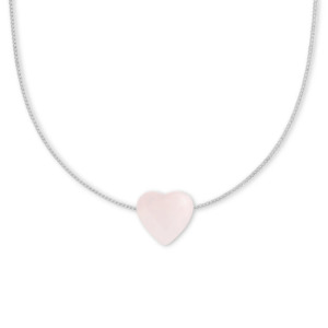 Her: Palas Emporio Rose Quartz 'Love' Heartstone Necklace
