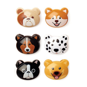 Kikkerland Doggie Bag Clips (Set of 6) Multi-Coloured 3x4 x4cm
