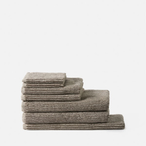 Citta Stripe Cotton Bath Mat - Cocoa/Bone 55x85cm