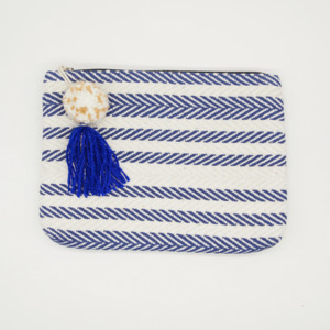 Stella + Gemma Large Pouch Navy Herringbone