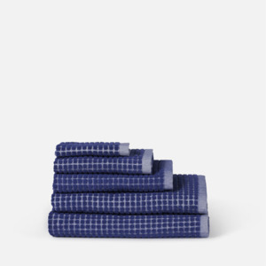 Citta Nero Cotton Hand Towel Cobalt/Cream 50x70cm