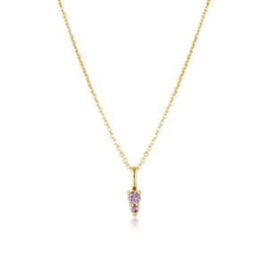 Linda Tahija: Linda Tahija Birthstone Binary Gemstone Necklace - Amethyst