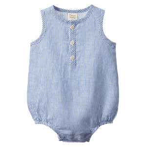 Nature Baby Cedar Suit Linen - Blue Stripe