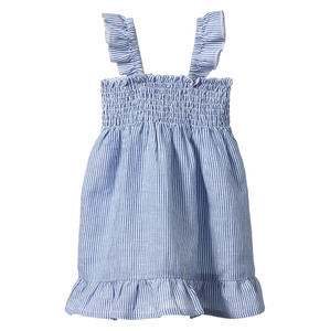 Nature Baby: Nature Baby Gala Dress Linen - Blue Stripe