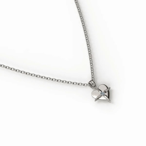 Stolen Girlfriends Club: STOLEN GIRLFRIEND BIRTHSTONE HEART NECKLACE - DECEMBER SILVER/SWISS BLUE TOPAZ
