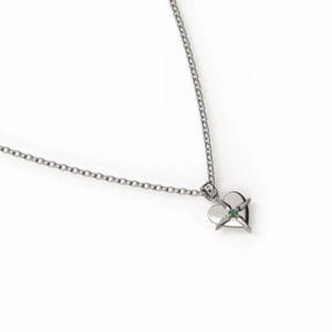 STOLEN GIRLFRIEND BIRTHSTONE HEART NECKLACE - MAY SILVER/EMERALD