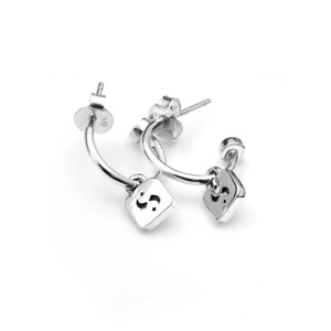 Stolen Girlfriends Club: Stolen Girlfriend Logo Tag Anchor Earrings - Sterling Silver 925