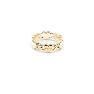 Stolen Girlfriends Club: Stolen Girlfriend Love Chain Eternity Ring - 18k Gold Plated