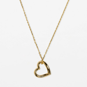 Stella Gemma: Stella + Gemma Necklace Heart Outline - Gold