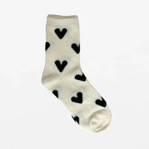 Stella + Gemma Sock Hearts - White