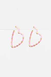 Stella + Gemma Heart Earrings Pink/Gold