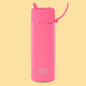 Drink Bottles: Frank Green Limited Edition 20oz Stainless Steel Ceramic Reusable Bottle with Flip Straw Lid