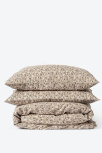 Sheets Pillowcases: Citta Wildflower Linen Duvet Cover - Ivy/Multi K 245x210cm