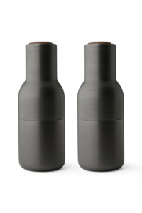Tableware: Menu Bottle Grinder - Bronzed Brass/Walnut Lid 2Pack
