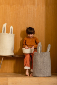 Muskhane 1: Muskhane High Pasu Bunny Basket 100% Felt - 30cmdiax45cmh