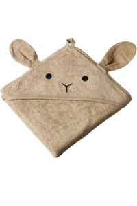 Towels: Nature Baby Bunny Hooded Towel - Nougat One Size