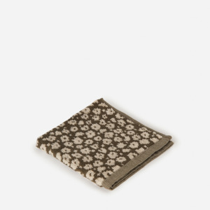 Citta Forget Me Not Cotton Face Cloth - Ivy/Oat 35x35cm