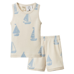 Nature Baby Singlet Pyjama Set - Regatta Blue
