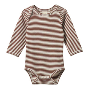 Nature Baby: Nature Baby Cotton Long Sleeve Bodysuit - Pinecone Stripe