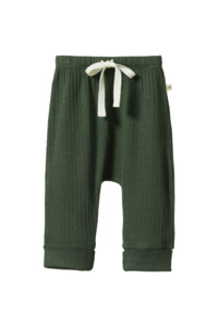 Nature Baby Merino Drawstring Pants Pointelle - Thyme