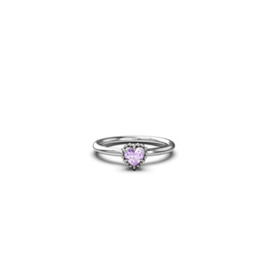 Stolen Girlfriend Dahlia's Heart Ring Silver - Pink Amethyst
