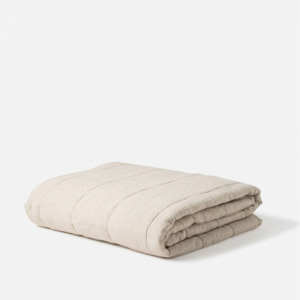 Citta: Citta Chambray Linen Quilt - Oatmeal K 200x220cm
