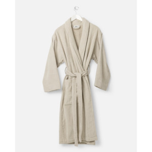 Citta Velour Cotton Robe - Oat