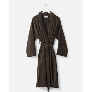 Citta Velour Cotton Robe - Cocoa
