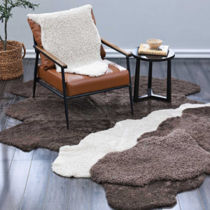 Short Wool Sheepskin Rug Double